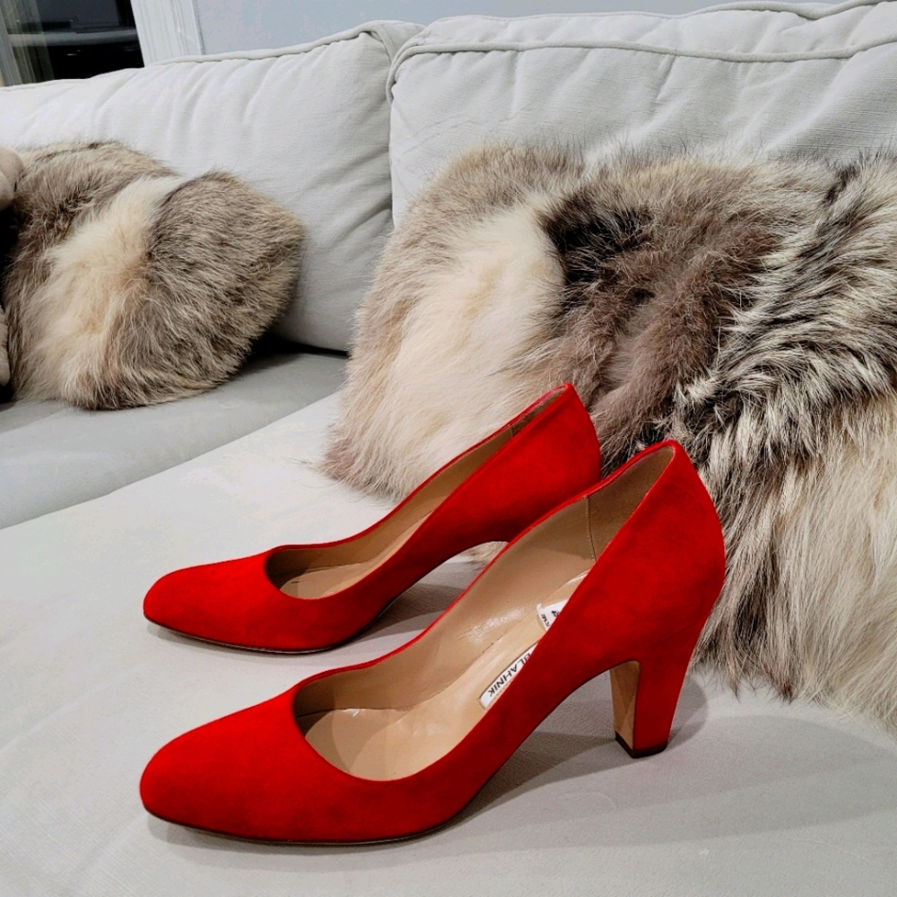 Brand New Red Manolo Blahnik Block Pumps /…